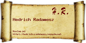Hedrich Radamesz névjegykártya